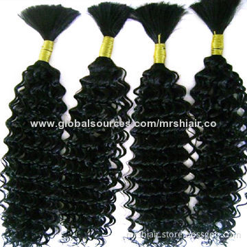 18-inch Mixed Color Human Remy Curly Bulk Hair